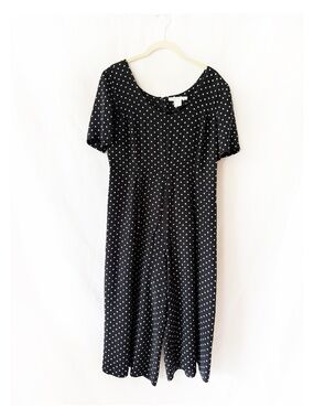 Vintage The Limited Black and White Polka Dot Jumpsuit Small